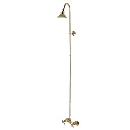 KINGSTON BRASS Shower Combo, Polished Brass CCK2132BEX